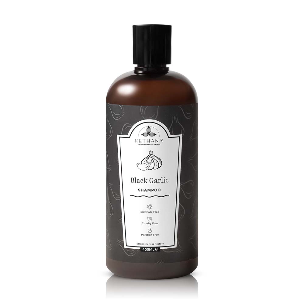 Kethana - Black Garlic Shampoo, Strengthens and Restores, Sulphate and Paraben Free| 400 ml